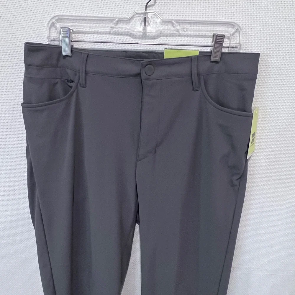 All in Motion Men Golf Pants Gray Flat Front Stretch‎ Performance 34x34 NWT